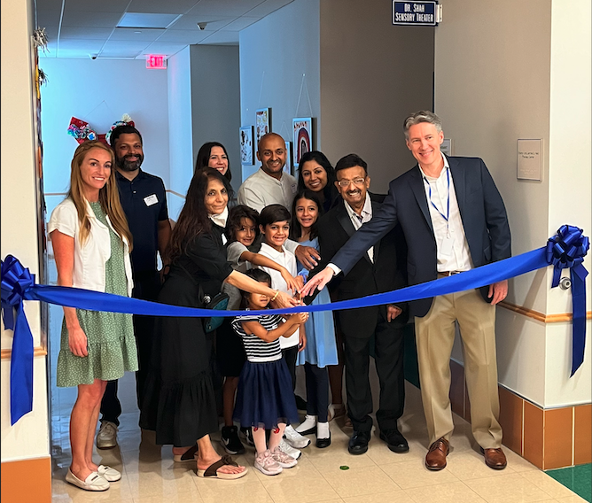 Dr. Shah Sensory Theater ribbon cutting ceremony at Hoboken University Medical Center